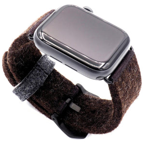 Brown Apple Watch band from merino wool