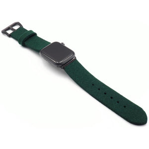 Dark green Apple Watch band from merino wool