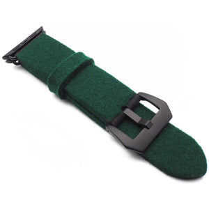 Dark green Apple Watch band from merino wool