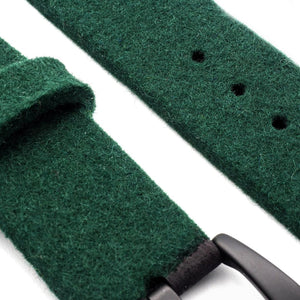 Dark green Apple Watch band from merino wool