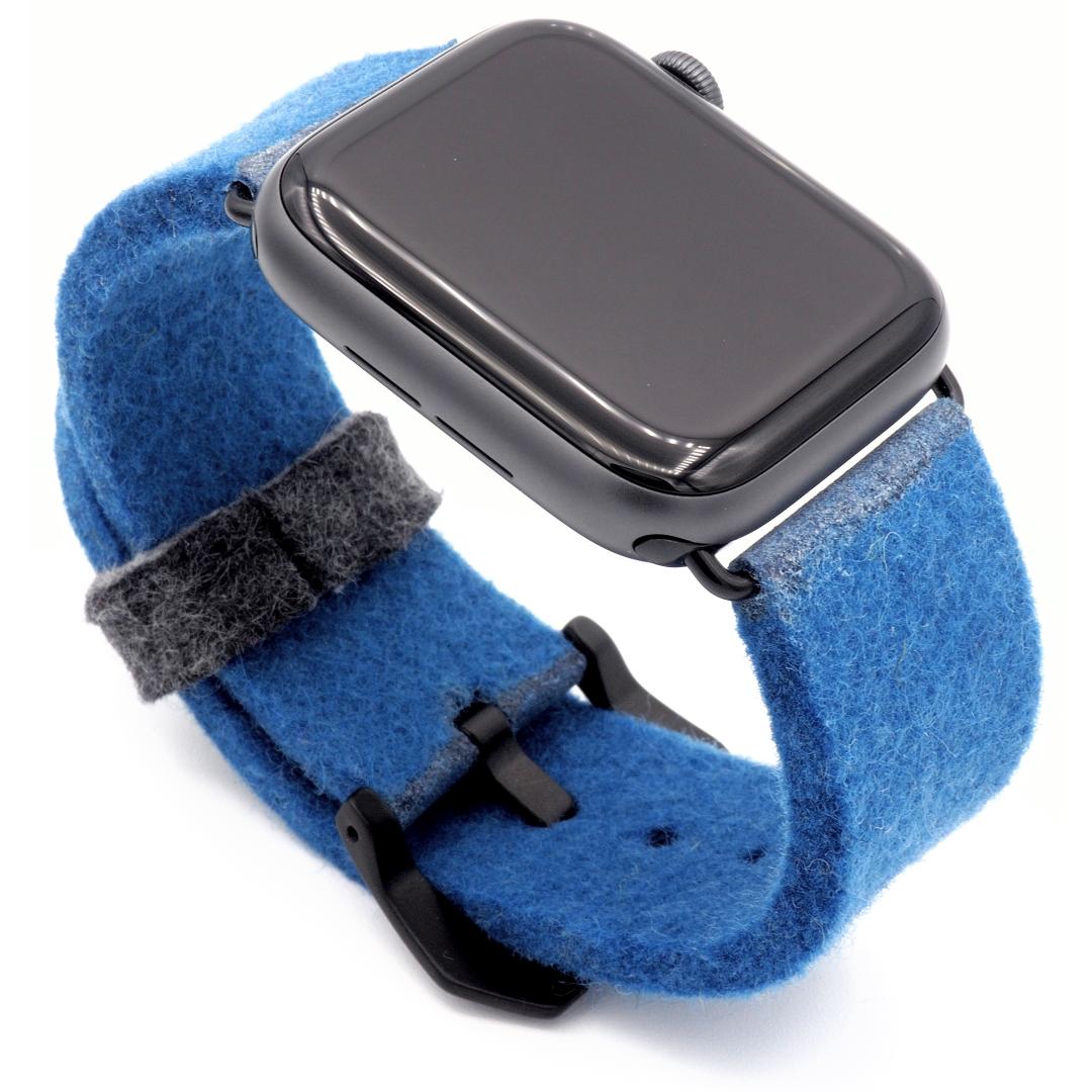 Light blue Apple Watch band from merino wool