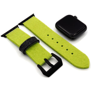 Lime green Apple Watch band from merino wool