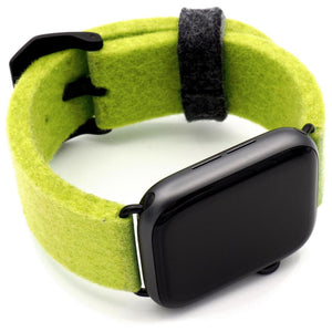 Lime green Apple Watch band from merino wool